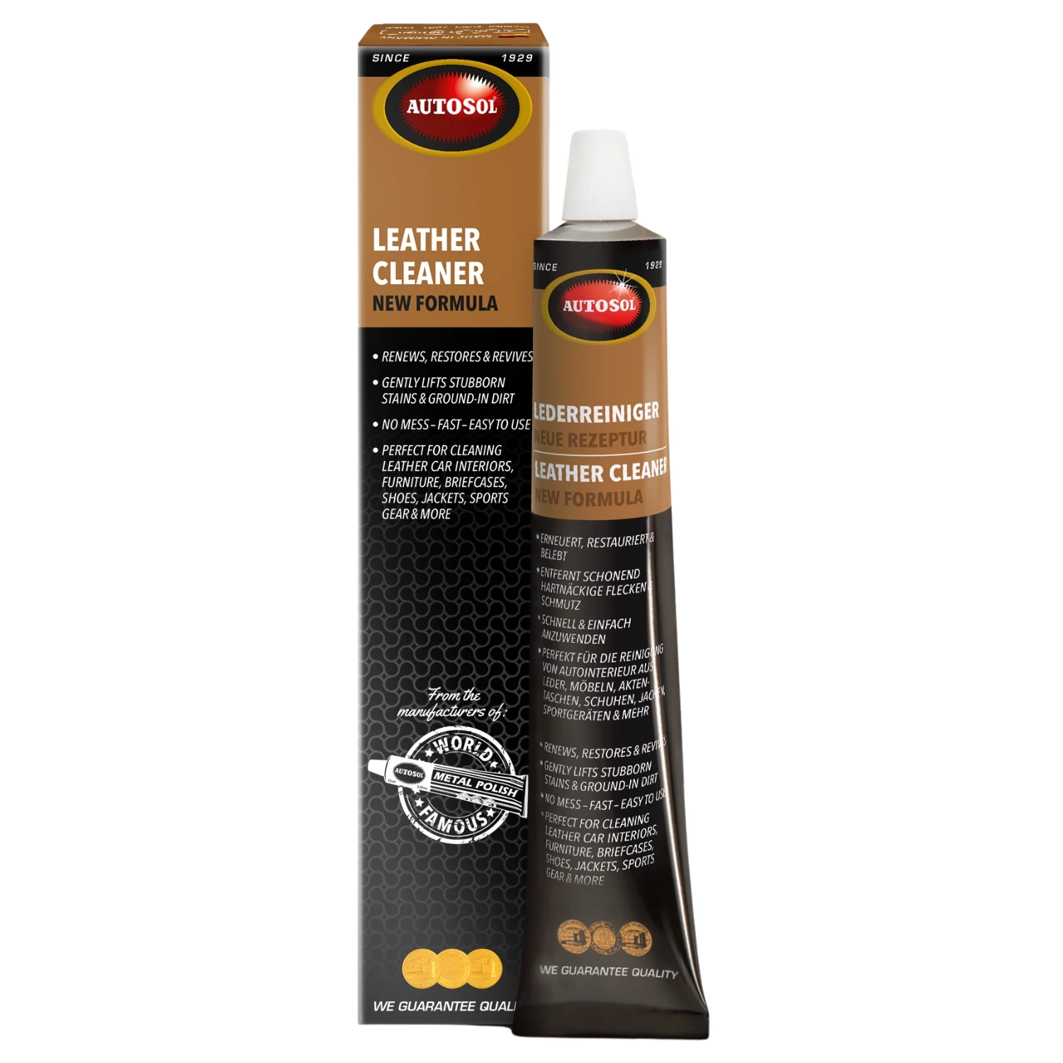 AUTOSOL pH-Balanced Leather Cleaner 75ml tube for professional car interior leather cleaning
