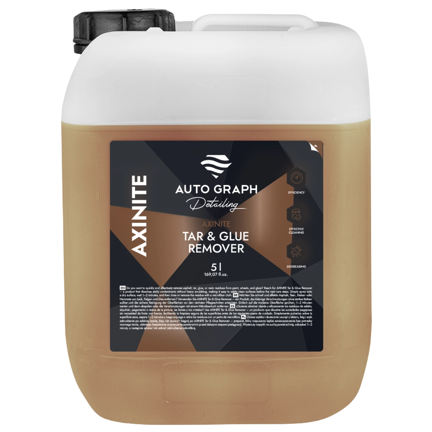 Auto Graph Tar & Glue Remover 5L spray bottle for removing tar and adhesive from car paint