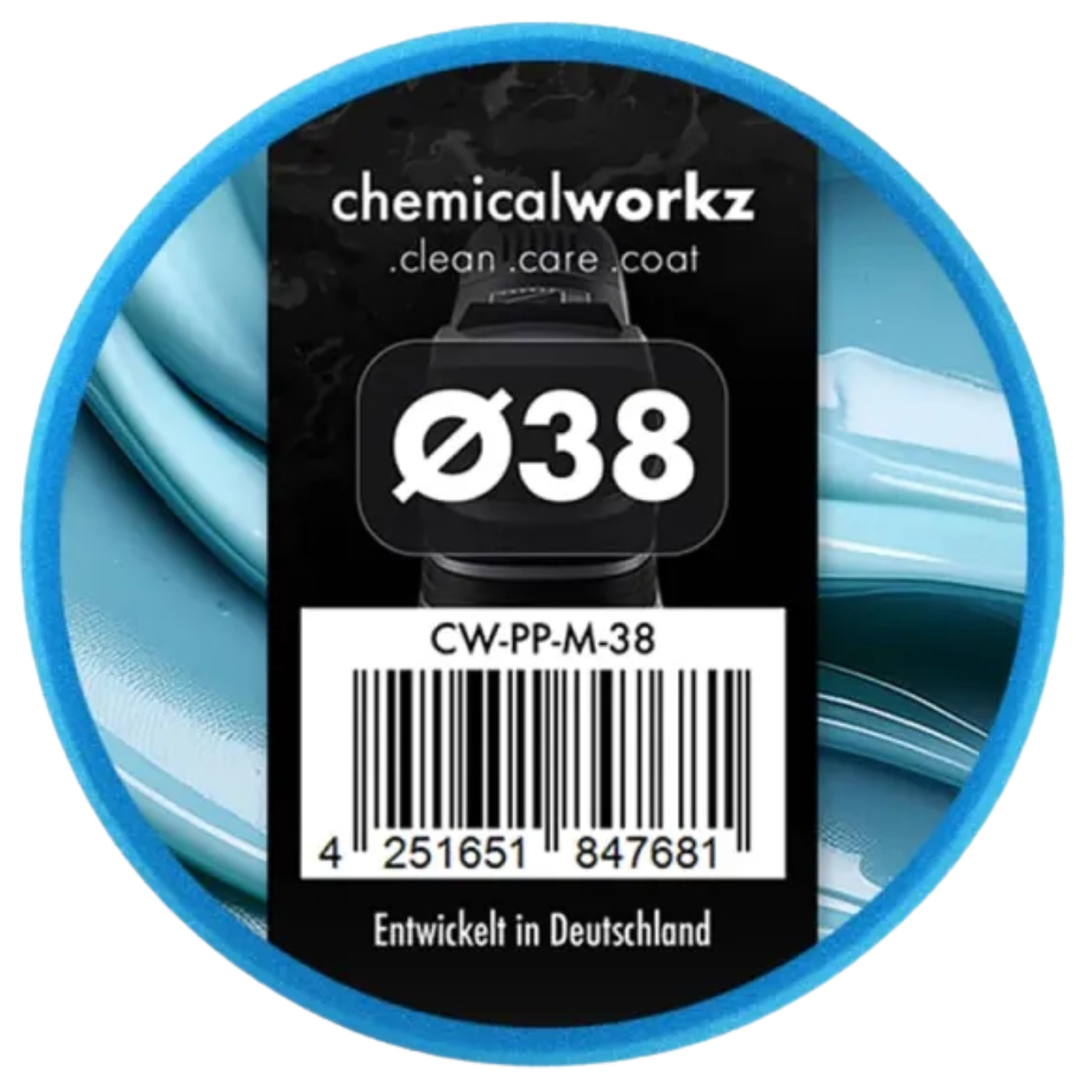 ChemicalWorkz New Foam Pad 38 mm Blue Medium cut foam pad for DA polisher and rotary polisher