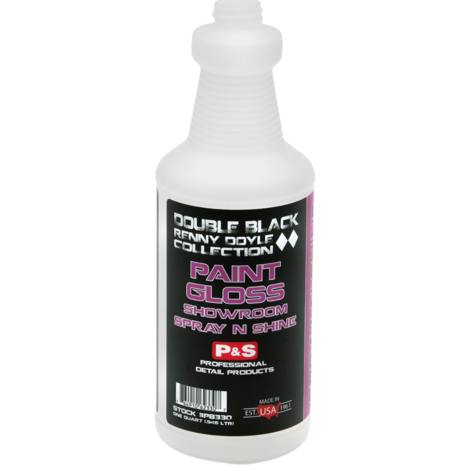 Pink P&S Dispensing Bottle 946 ml with safety label for chemical storage and dispensing