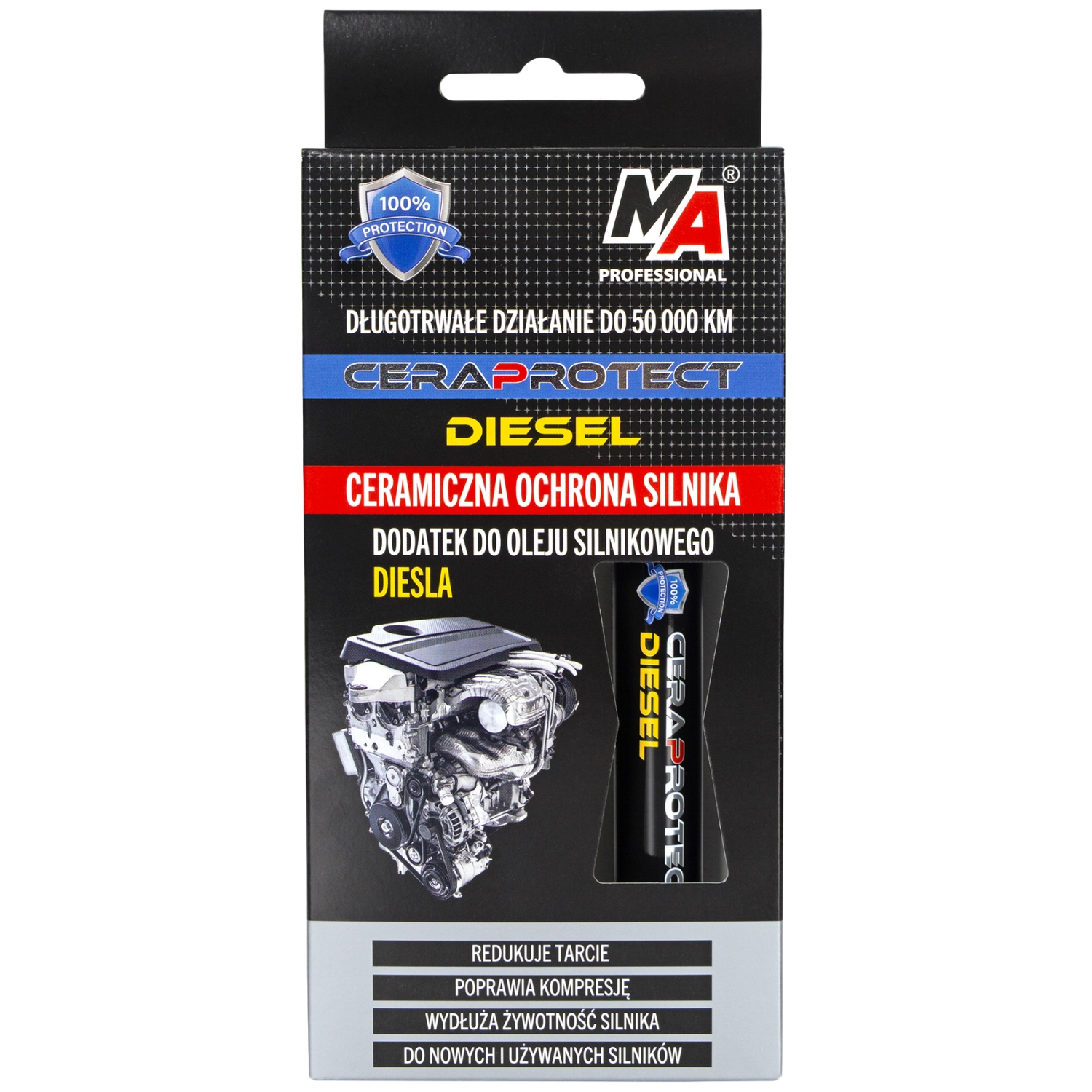 MA Pro Ceramic Oil Additive for diesel engine 10ml bottle with ceramic particles