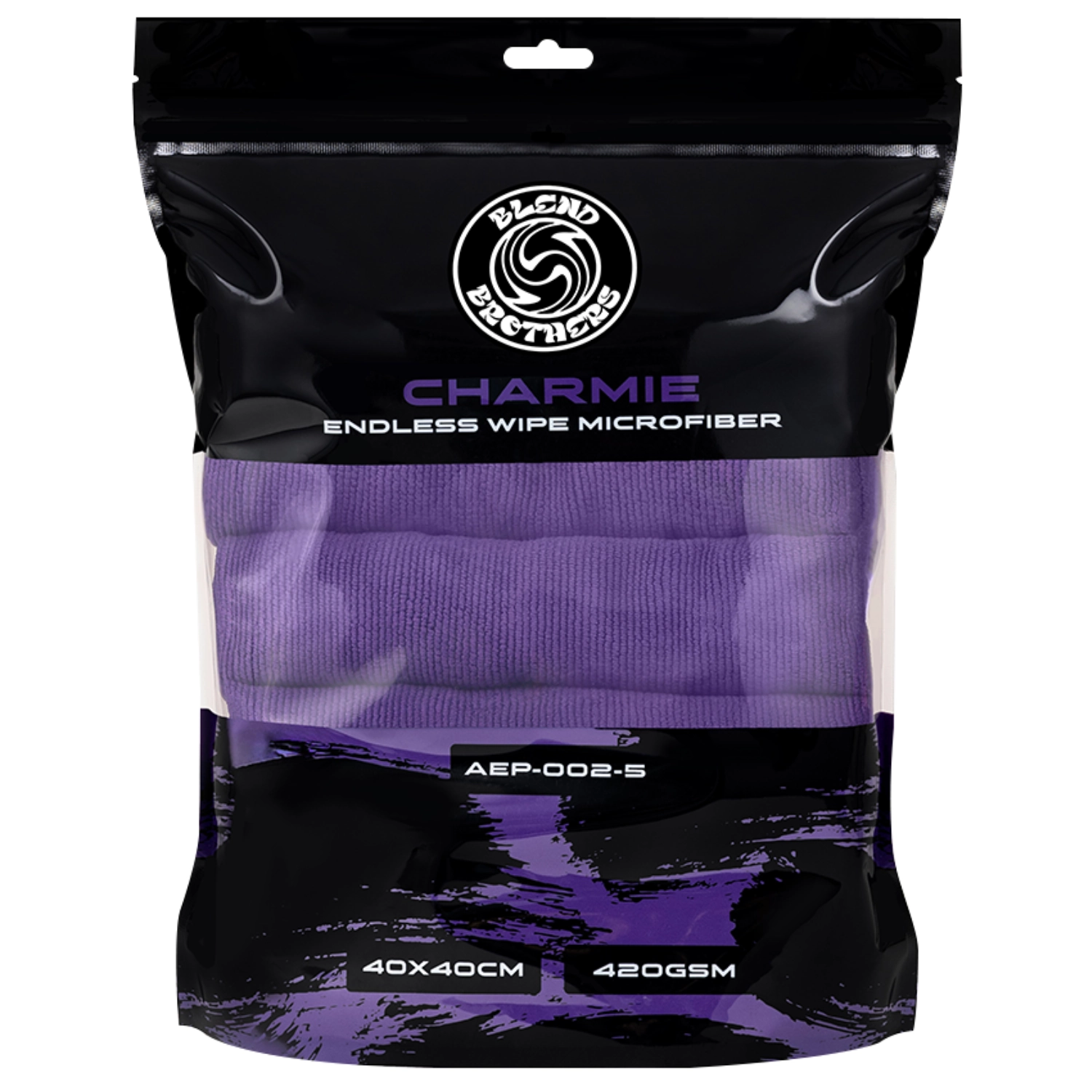 Blend Brothers Microfibre Cloth 420GSM with short pile and laser-cut edges for professional detailing