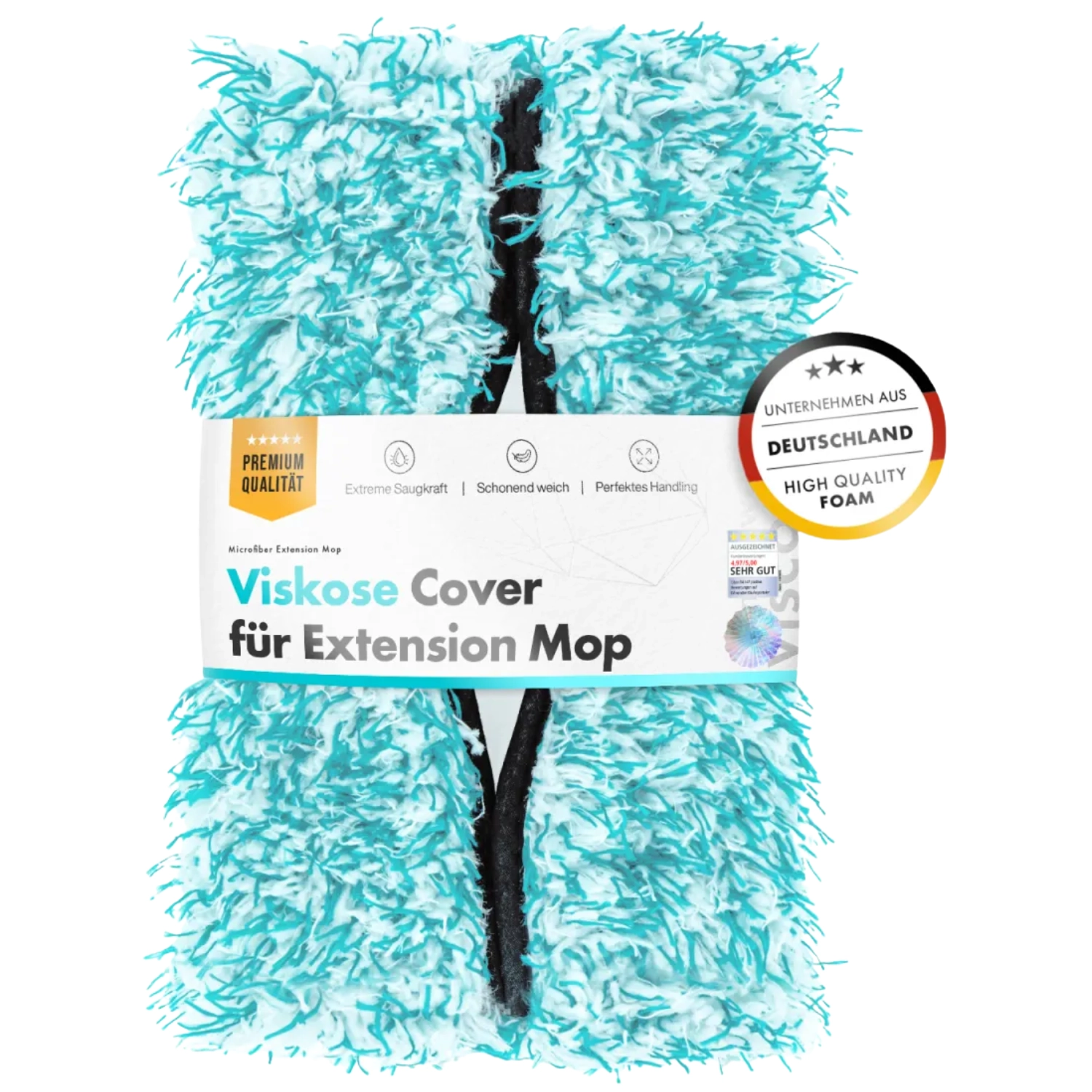 ChemicalWorkz New Extension Mop Microfibre Cover with absorbent fabric for car washing and drying