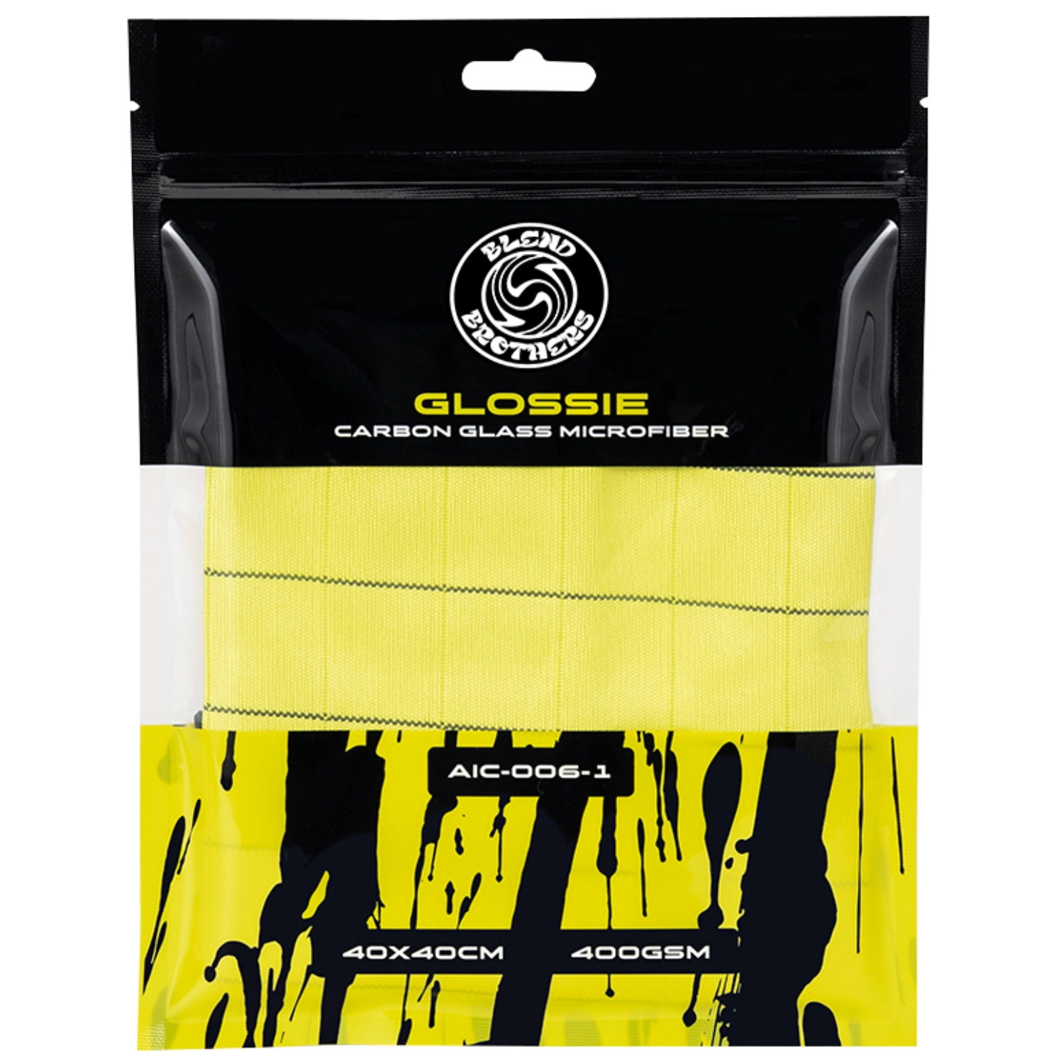 Blend Brothers Microfiber Duk 400gsm kolfiber-vävd 40x40cm för rändfri avtorkning