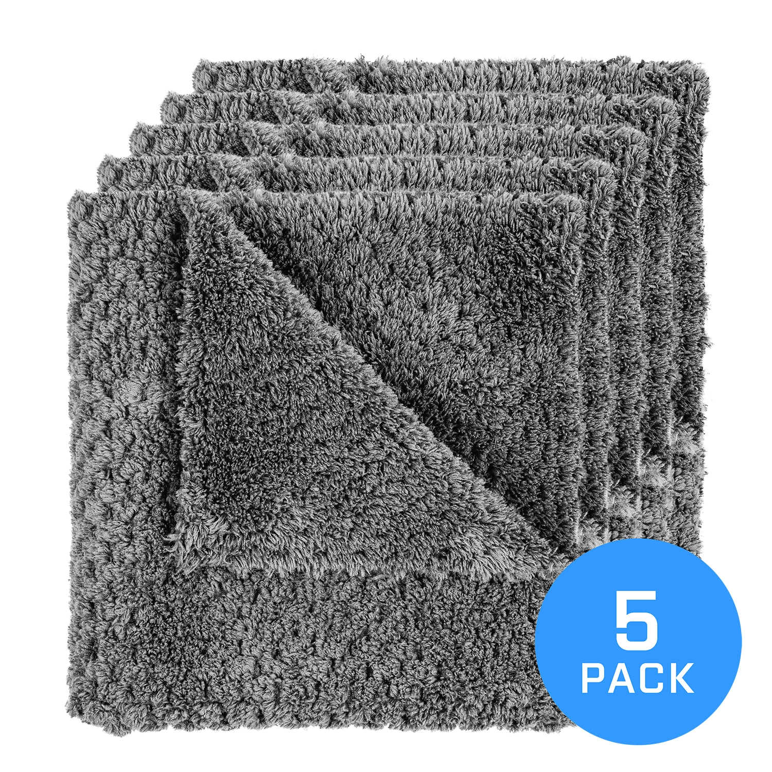 Steel grey microfibre towel 350 GSM hybrid weave 40x40 cm from FX PROTECT for wax and Quick Detailer
