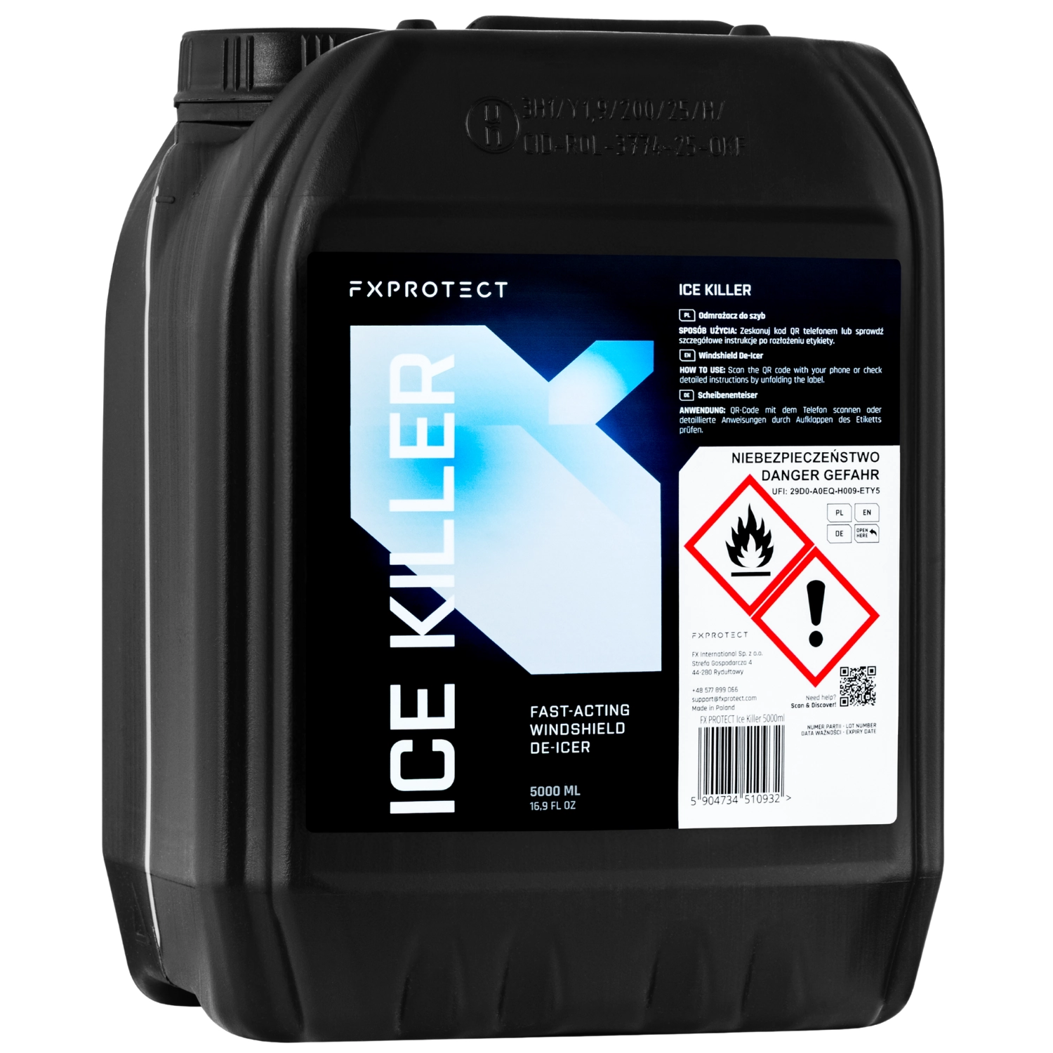 FX PROTECT Ice Killer de-icer spray 5 litre for car windows, effective to -60°C