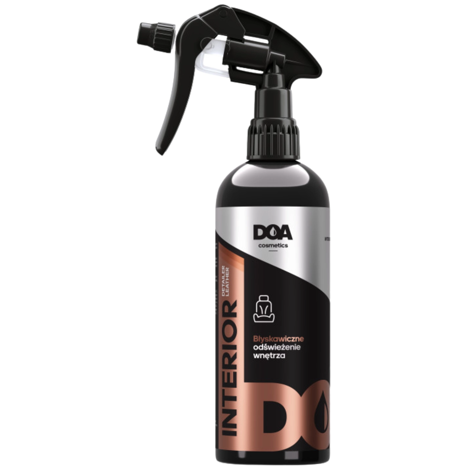 DOA Interior Cleaner 500ml spray bottle with natural leather scent for vehicle interiors