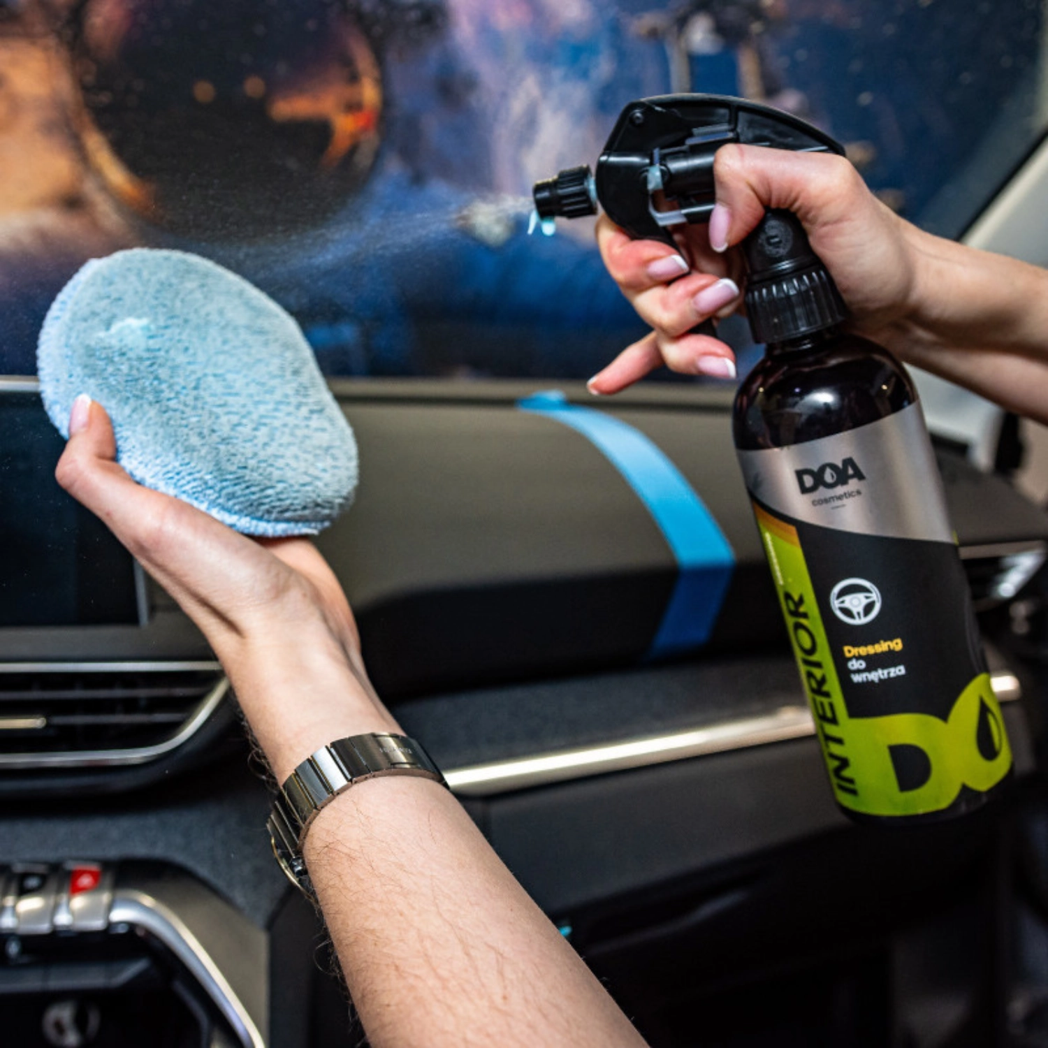 DOA Interiördressing 500ml flaska med matt finish och UV-skydd för invändiga plastdetaljer