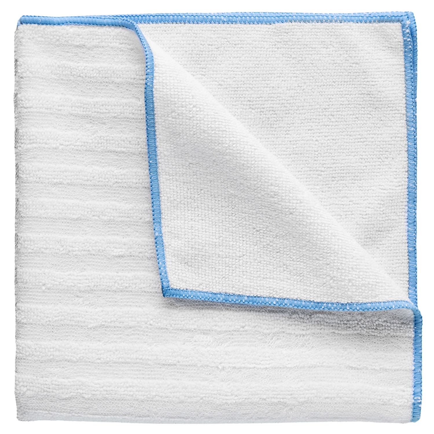 White microfibre scrub towel FX PROTECT 40x40cm with blue edge for car interior cleaning