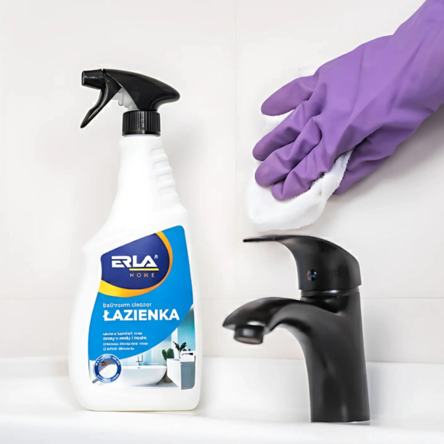 K2 ERLA Home Bathroom Cleaning Foam 750ml spray bottle for limescale and soap residue removal