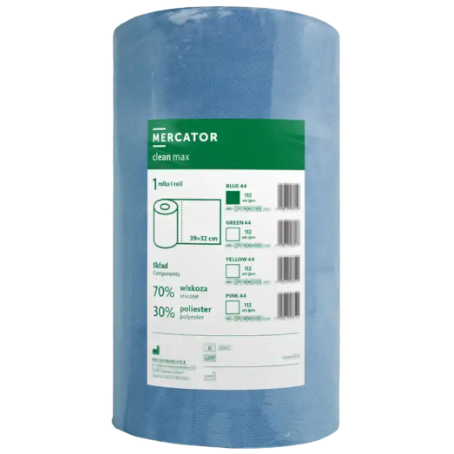 MERCATOR Clean Max Blue lint-free cleaning cloth 112 sheets blue roll for professional cleaning
