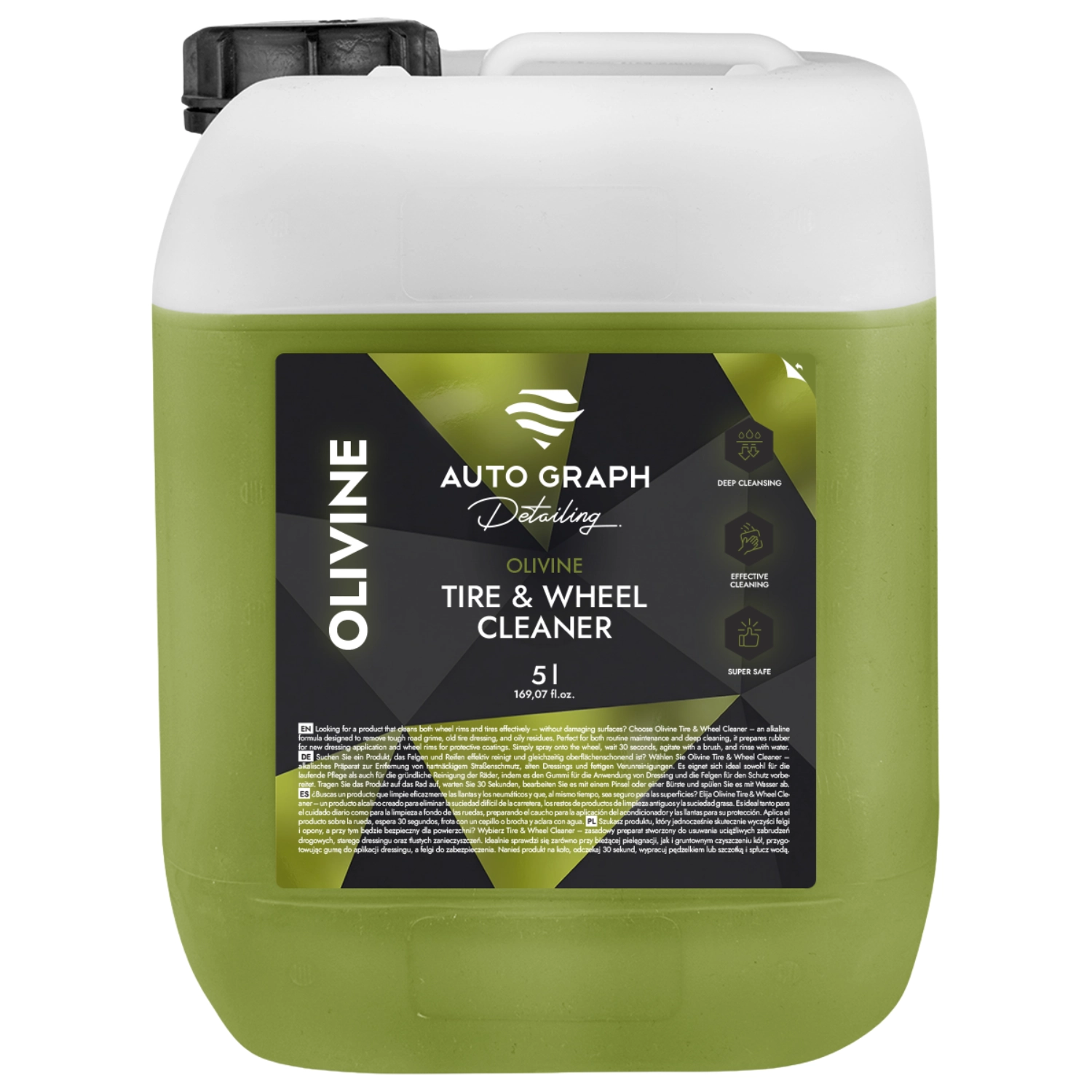 Auto Graph OLIVINE Wheel and Tyre Cleaner 5L alkaline cleaning product for professional vehicle care