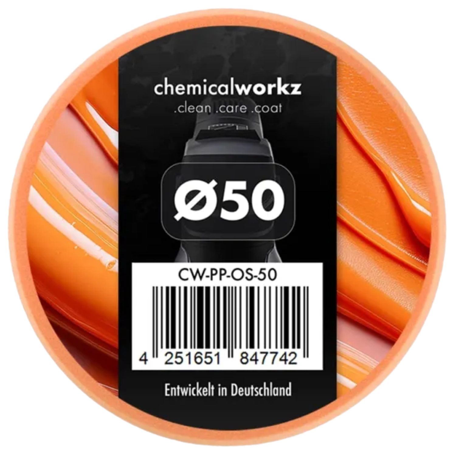 ChemicalWorkz New Foam Pad 50mm Orange Medium Cut for DA polisher and rotary polisher