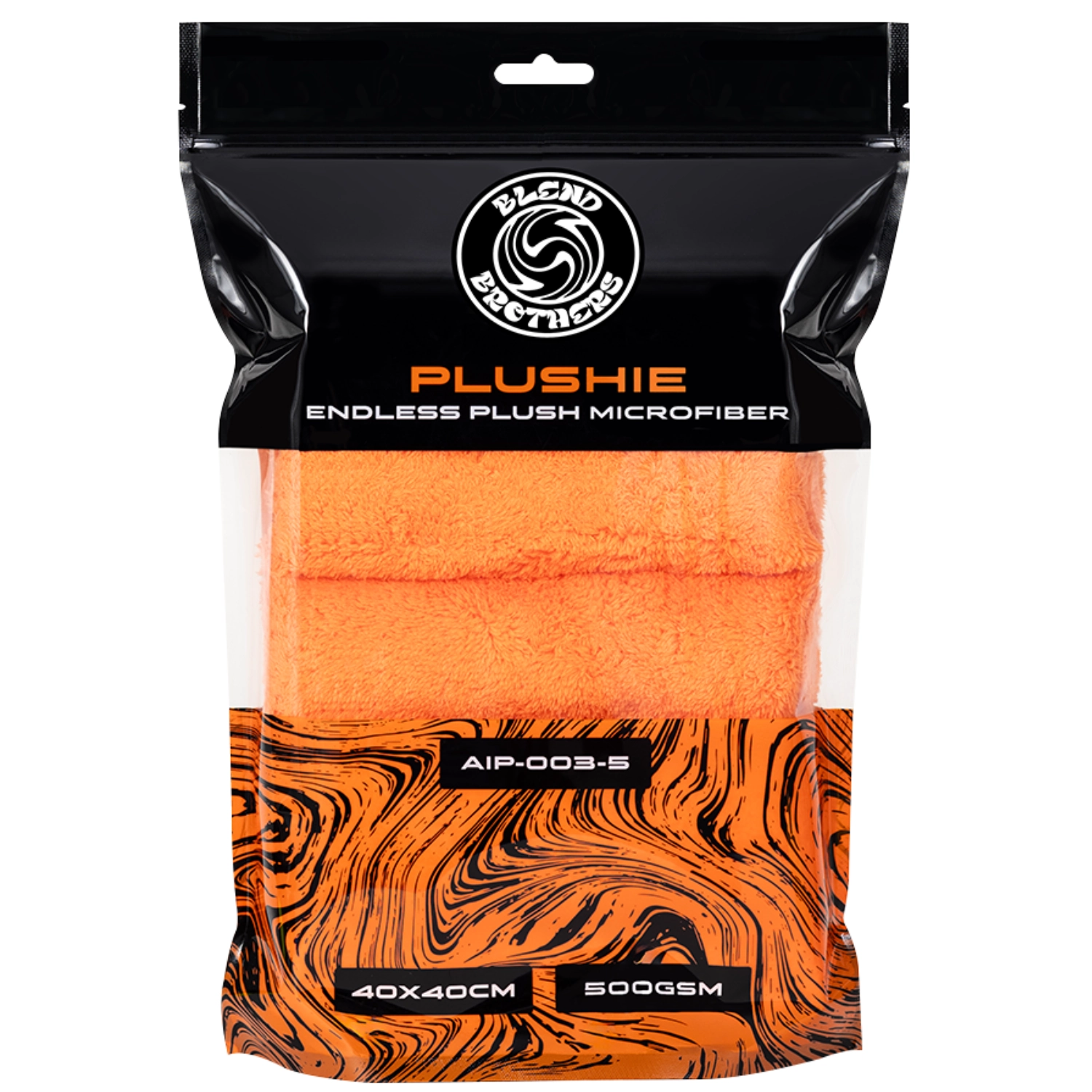 Orange mikrofiberduk 500GSM från Blend Brothers, 5-pack, extra mjuk och repsäker för lack och glas