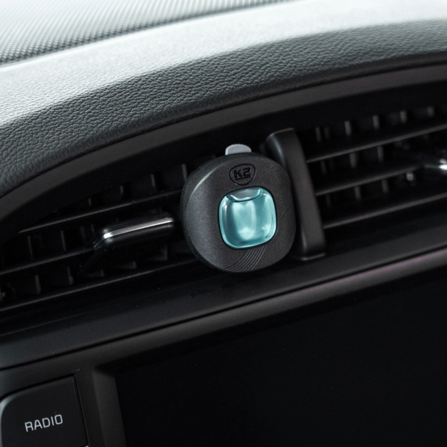 K2 Vent Clip Car Air Freshener with Ocean Breeze scent and universal clip mount for vehicle ventilation grille