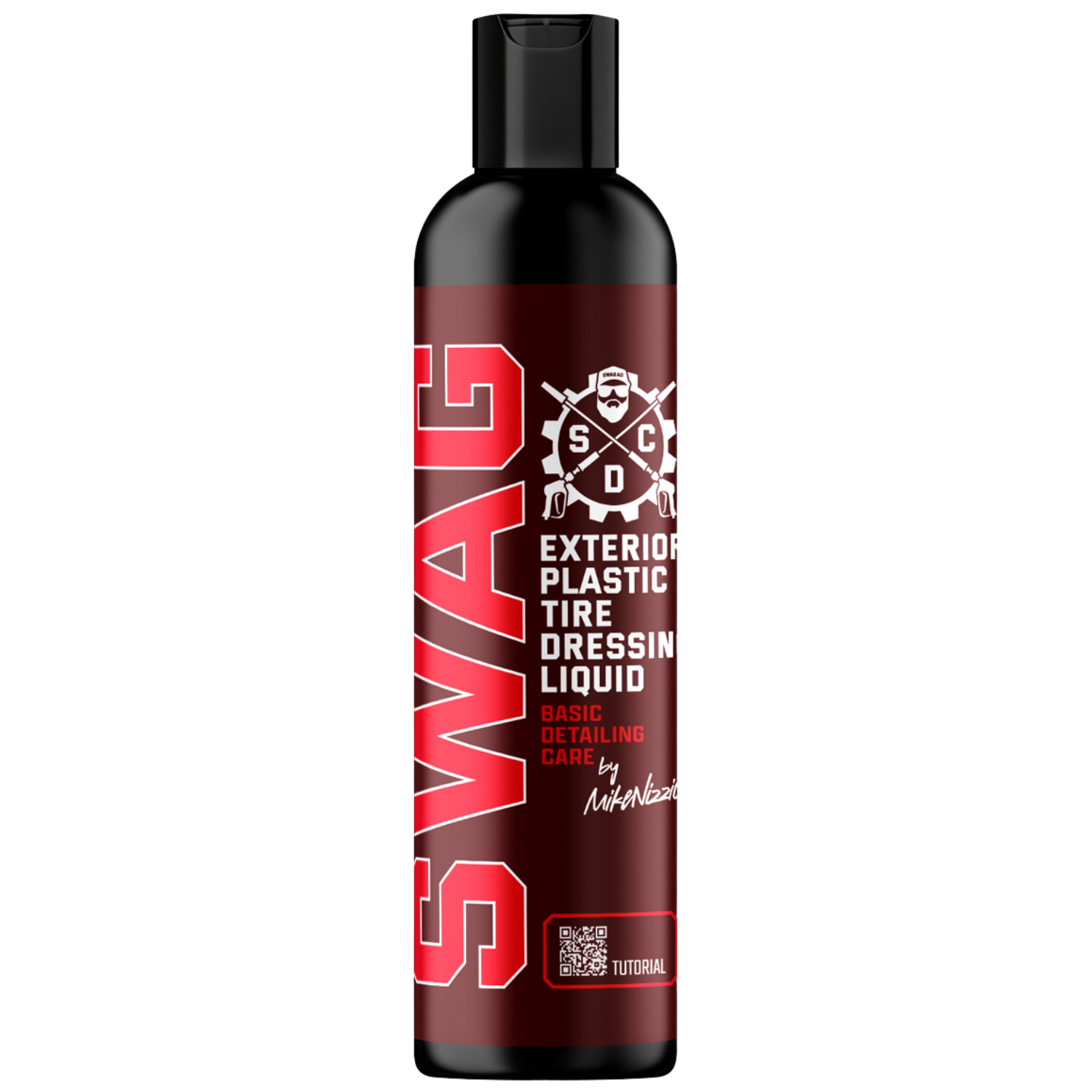 Däckglans och plastvård 250ml flaska med satinmatt finish från SWAG Detailing Cosmetics