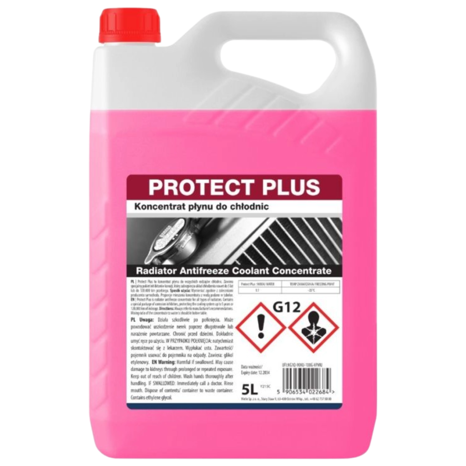 K2 Protect Plus coolant concentrate 5L bottle for long-lasting cooling system protection