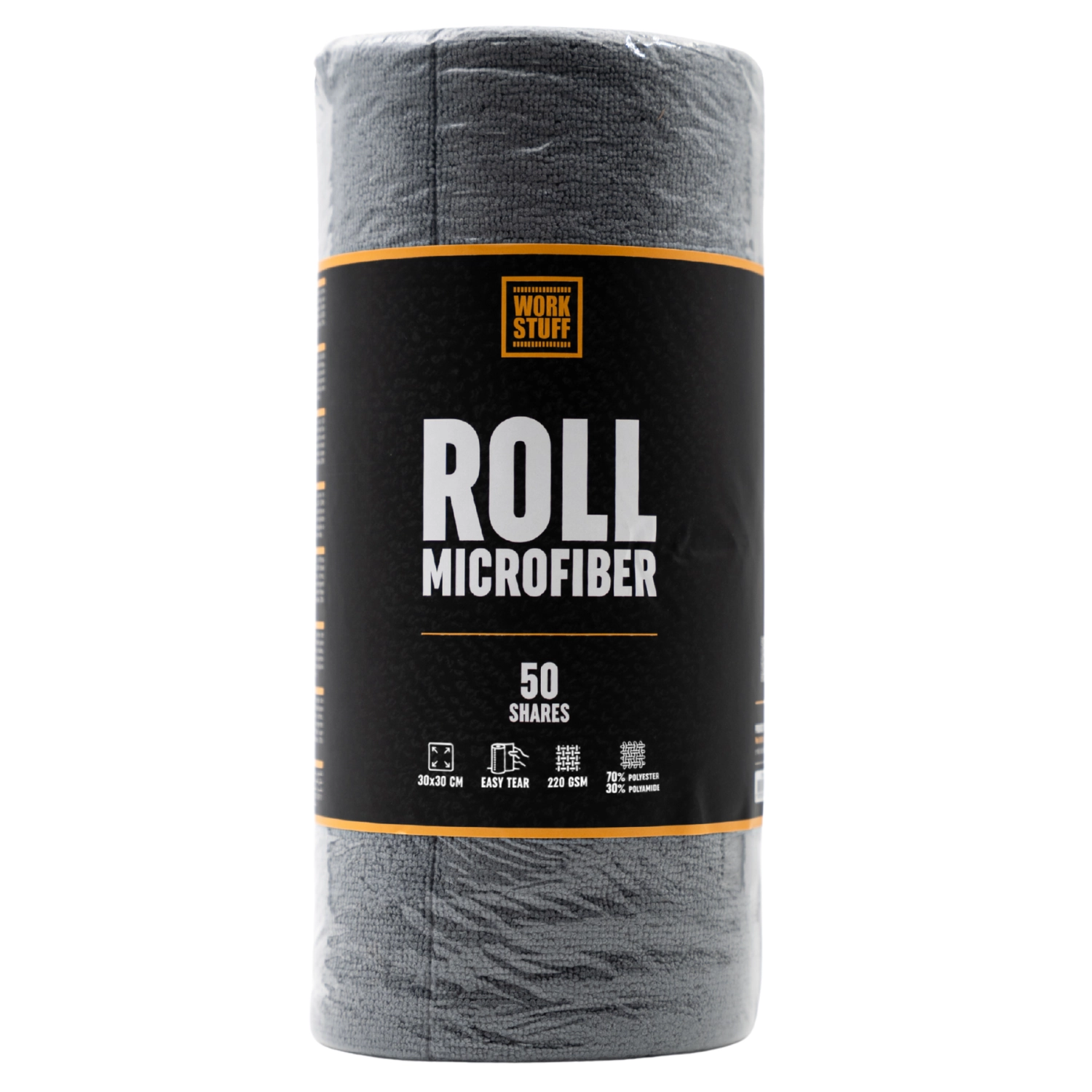 WORK STUFF Microfibre Cloths 30x30 cm in roll of 50 pieces for detailing and buffing