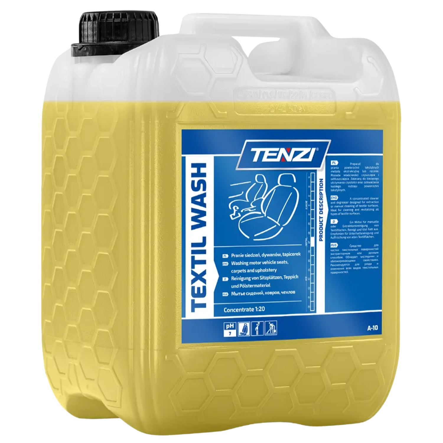 TENZI Fabric Cleaner Concentrate 5L bottle for cleaning car upholstery and carpets
