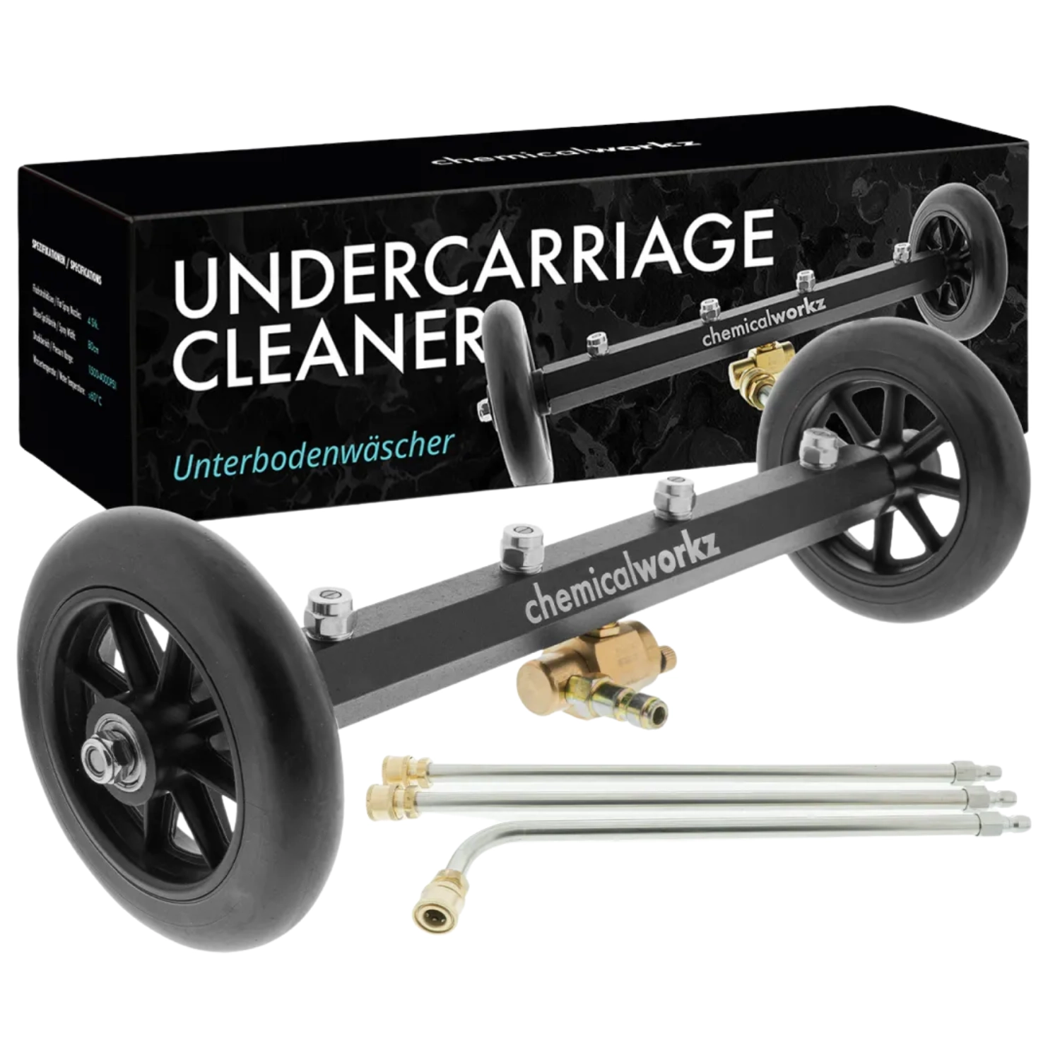 ChemicalWorkz Underbody Washer 2-in-1 with 4 flat-jet nozzles for pressure washing