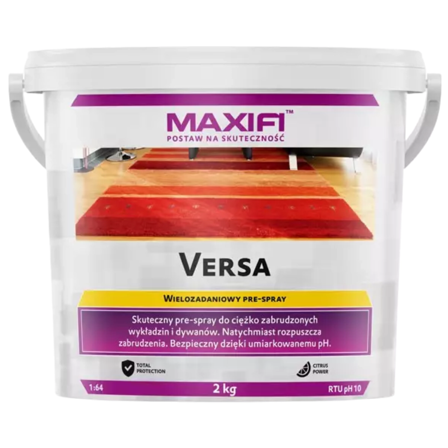Carpet pre-spray cleaning powder 2kg with Citrus Power and Total Protection for carpets and fitted carpets