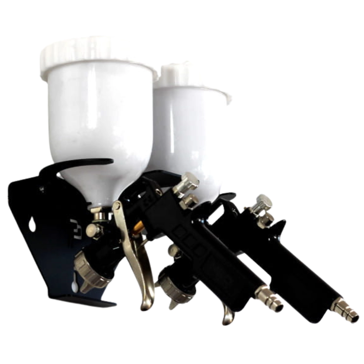 Stainless steel spray gun holder from Poka Premium for 2 spray guns, adjustable wall-mounted