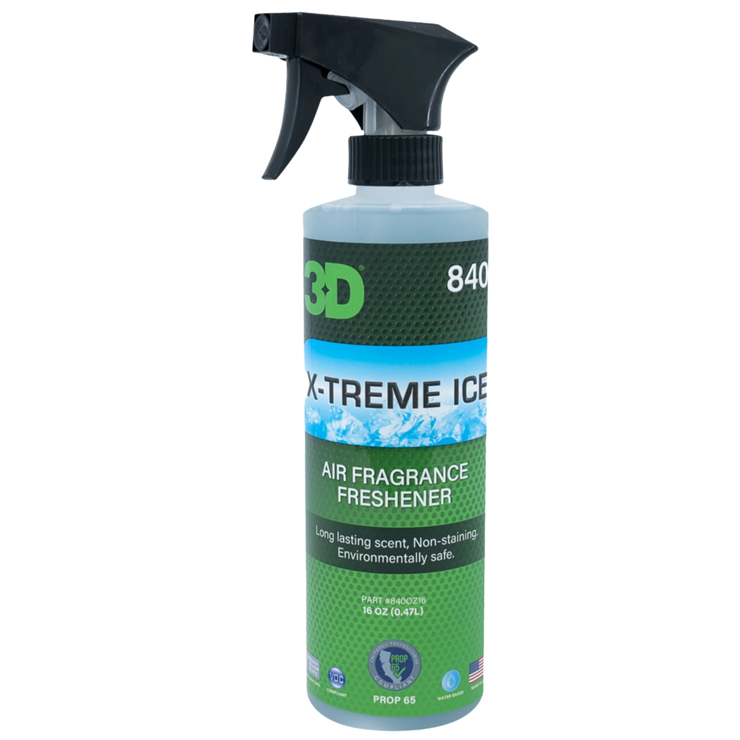 3D Car Care Air Freshener Ice Scent 473ml spray bottle water-based car freshener