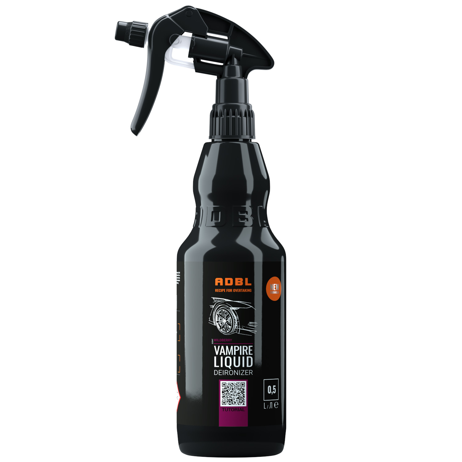 ADBL Iron Remover 500ml spray bottle for wheels and car paint decontamination