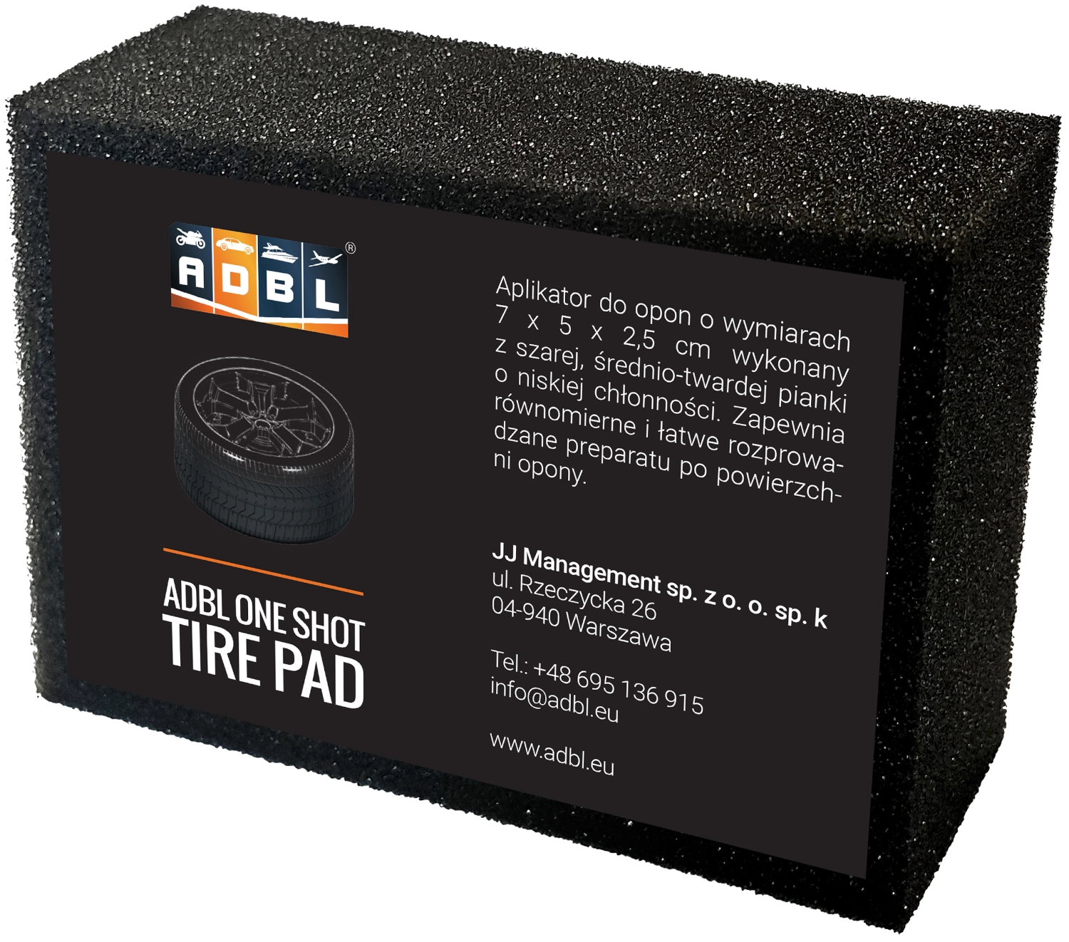 ADBL 2 Tyre Applicator foam block 7x5x2.5cm for applying tyre dressing