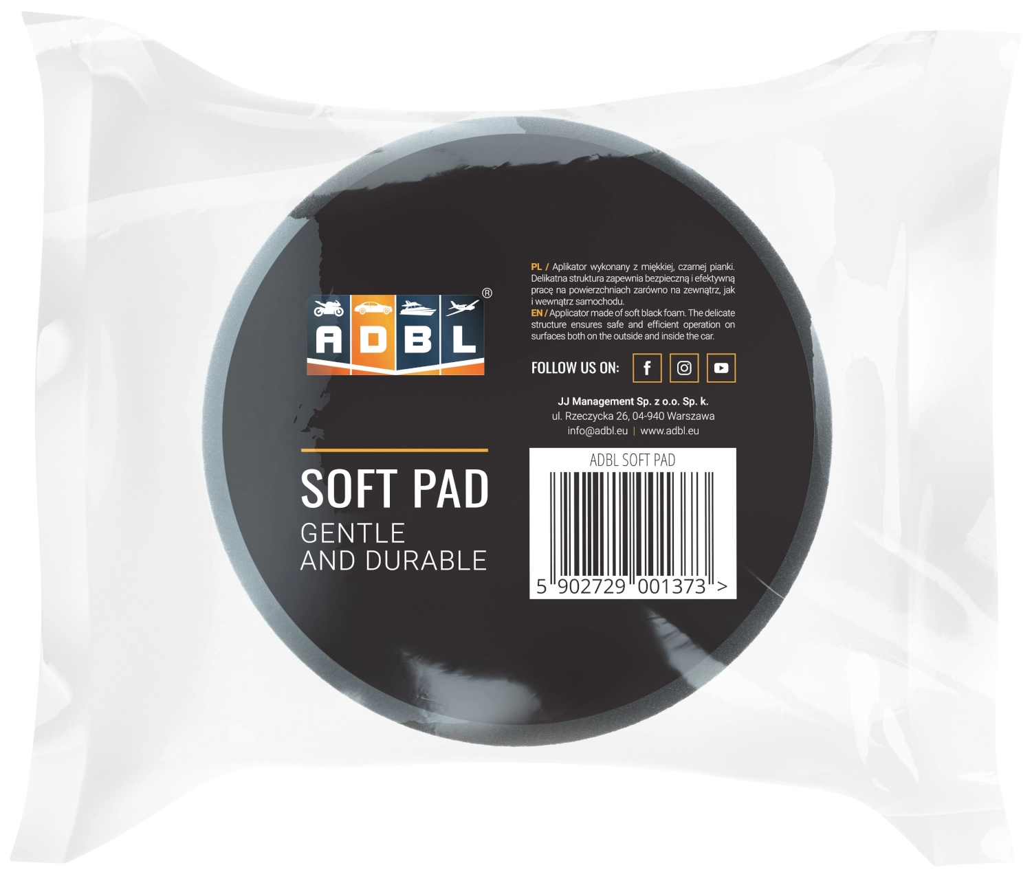ADBL Soft Foam Applicator Pad 10 cm diameter for manual application of car care and polishing products