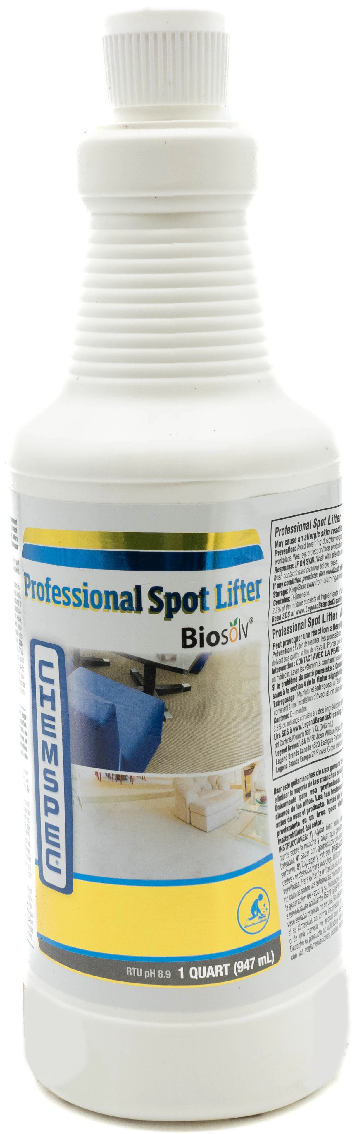 CHEMSPEC Universal Stain Remover water-based 946ml yellow bottle for vehicle upholstery and carpets