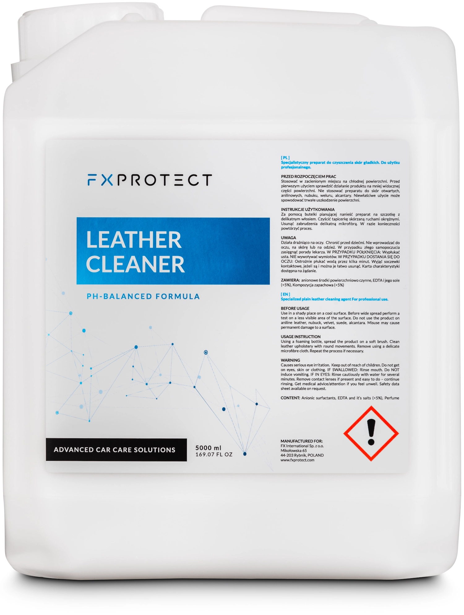 FX PROTECT Leather Cleaner - preparat do czyszczenia skóry 5L