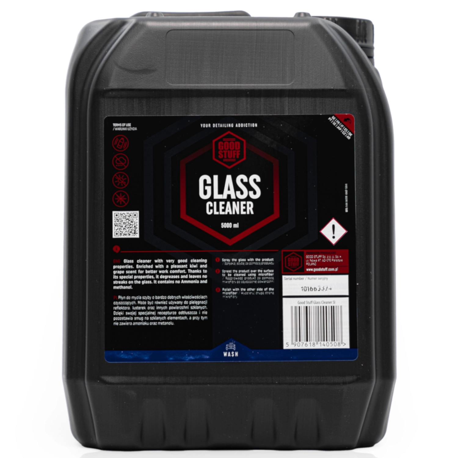 Good Stuff Glass Cleaner – płyn do czyszczenia szyb, nie pozostawia smug 5L