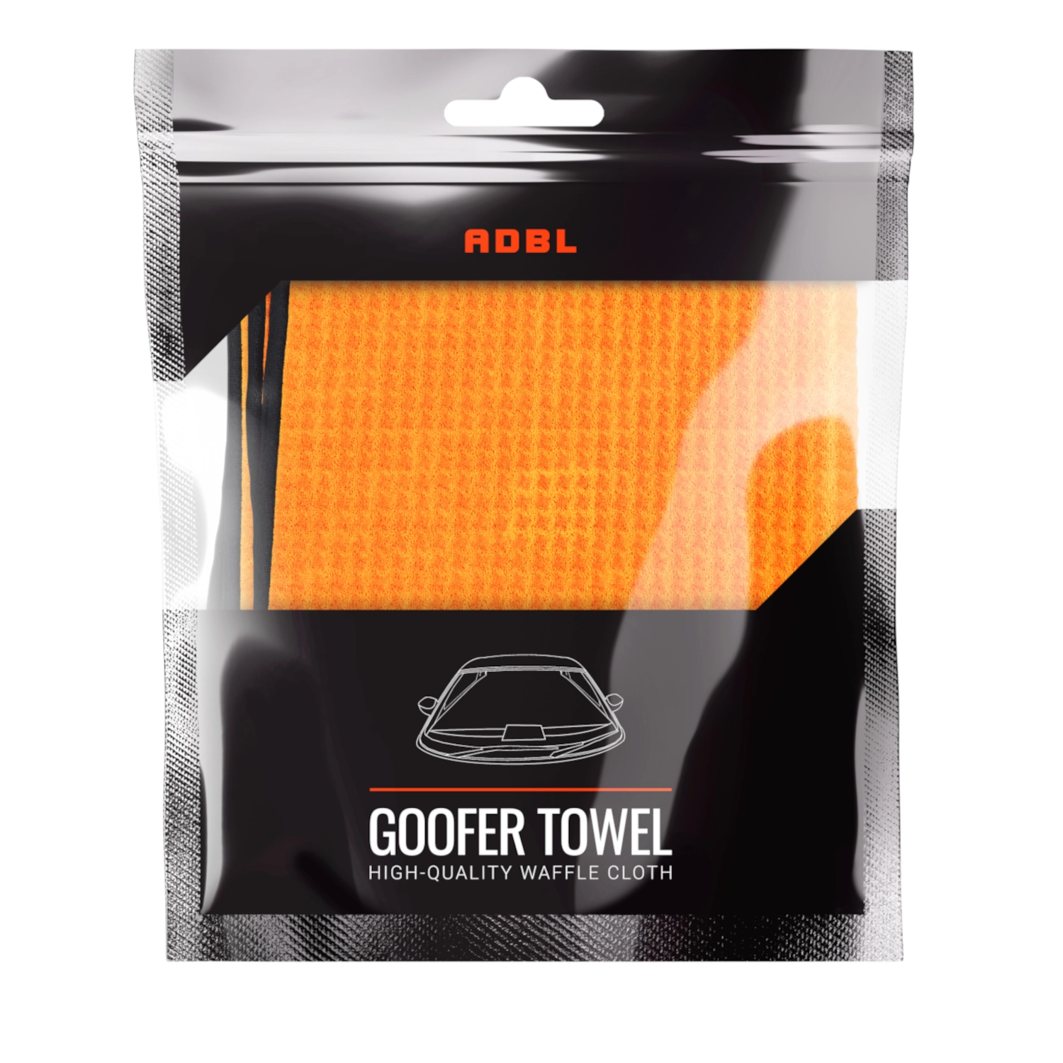 ADBL Microfibre Window Towel 35x35 cm 500gsm for streak-free cleaning of car windows and glass