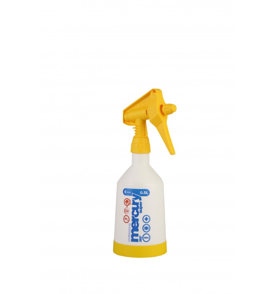 Yellow Kwazar Mercury Super 360 Pro+ double-action spray bottle 0.5L for detailing