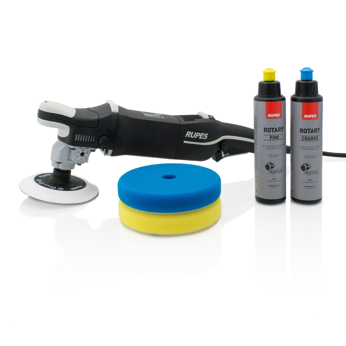 Rotary Polisher 1200W, 9m Cable, M14 Thread, Ergonomic Design, RUPES LH19 E STN