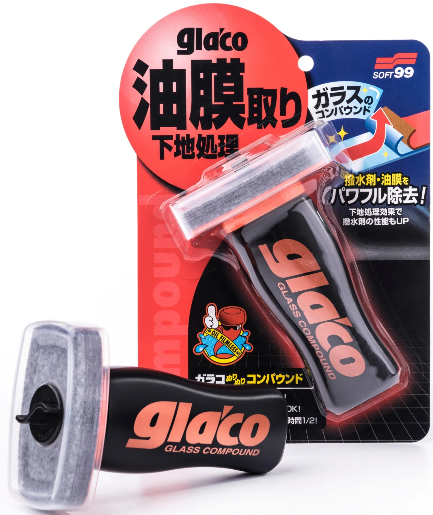 SOFT99 Glaco Glass Compound Roll On - środek do czyszczenia i polerowania szyb