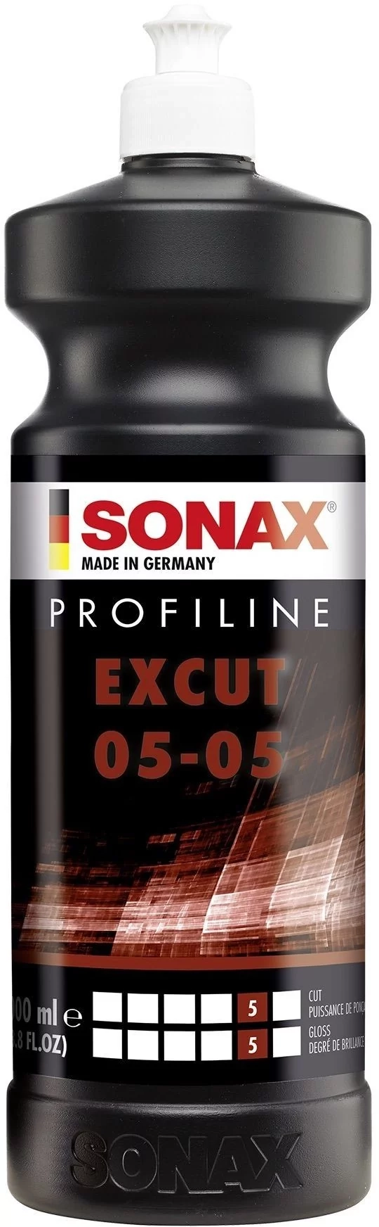 Sonax Profiline EX 05-05 Polish 1000ml for DA polisher, provides a hologram-free finish and removes scratches