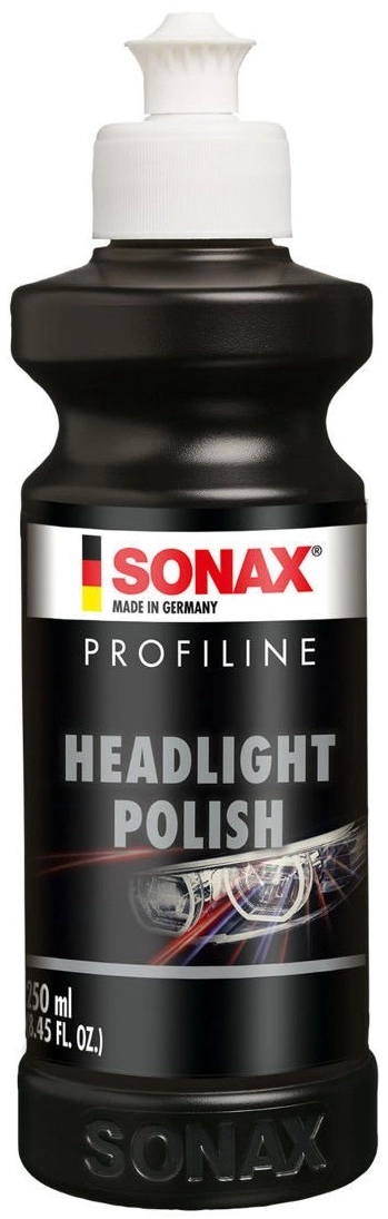 Sonax Profiline Headlight Polish 250ml for restoring yellowed and scratched plastic headlight lenses