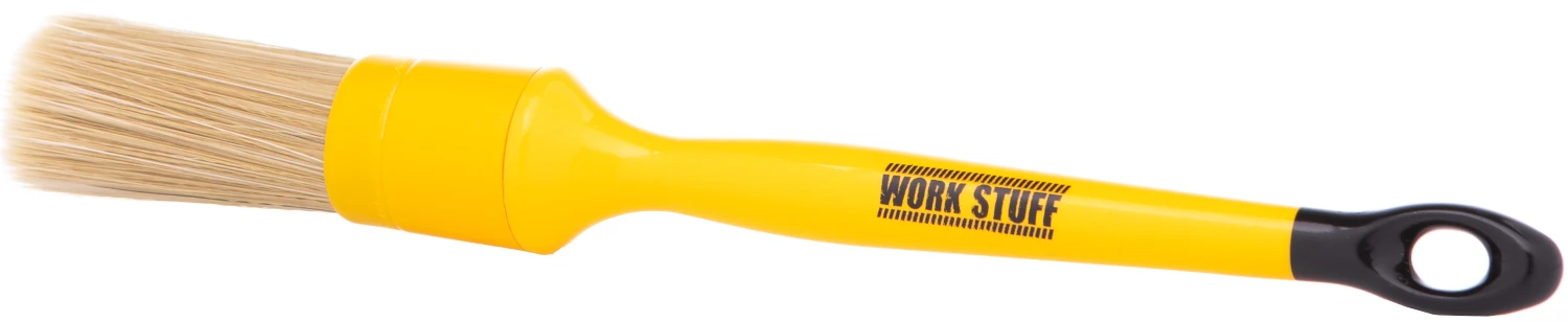 WORK STUFF Detaljborste 24 mm med täta mjuka syntetborst och dubbellackerat handtag för fordonsvård