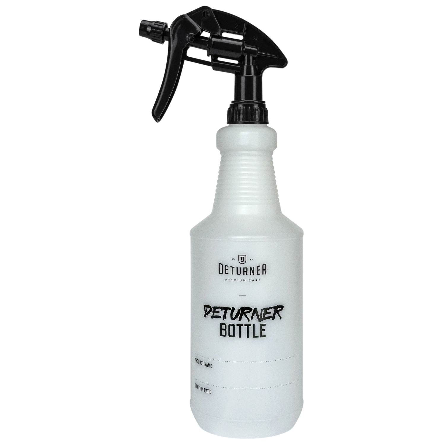 Deturner Universal Spray Bottle 1L HDPE plastic with ergonomic spray trigger for car care chemicals
