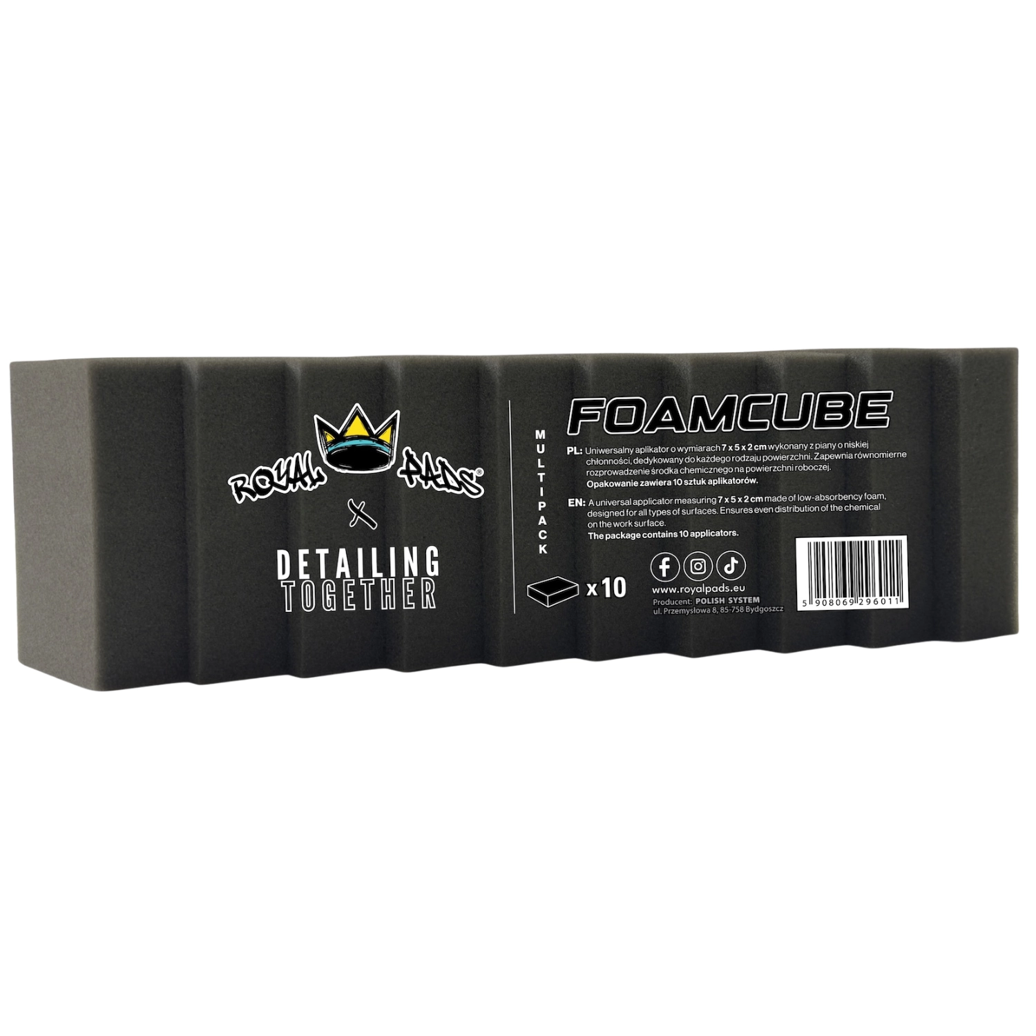 Royal Pads FoamCube Universal Applicator 10-pack with low-absorption foam for detailing