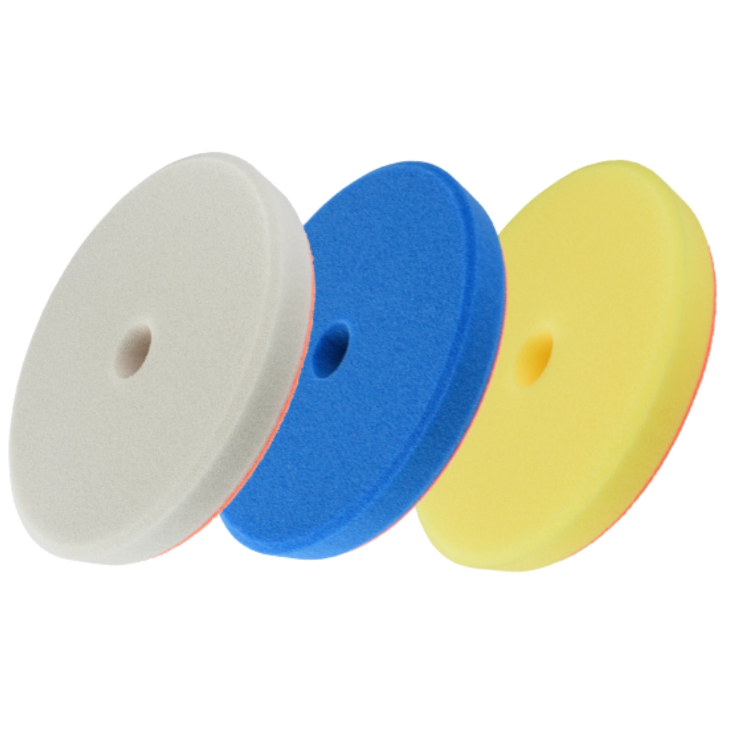 Honey Combination DUAL Set Box with three foam pads in grey, blue, and yellow for DA polishers 125/140mm
