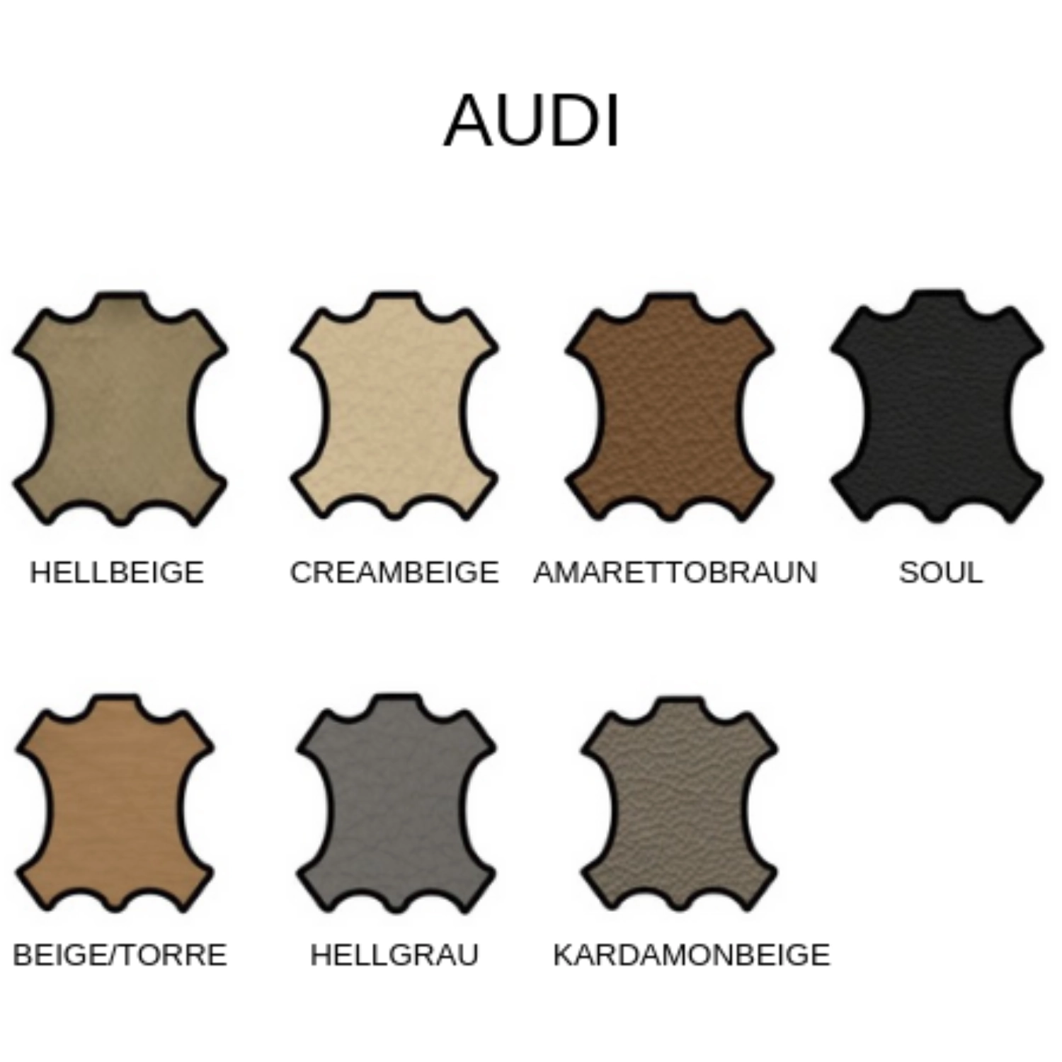 Lädertonande Set Audi Hellbeige 3×50ml från Colourlock med toningsfärg, lösningsmedel och försegling