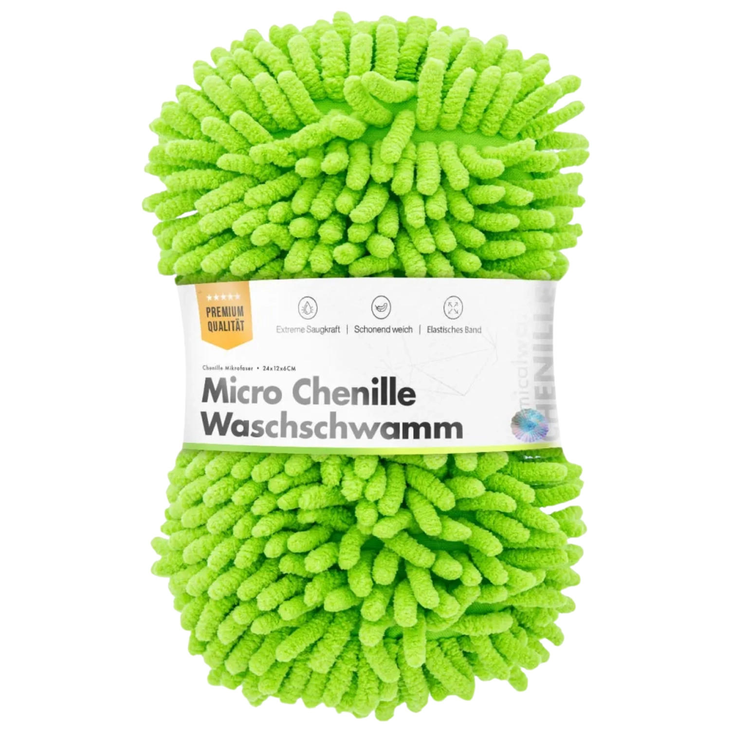Green ChemicalWorkz New Chenille Sponge 2-in-1 wash sponge with microfibre strands and bug mesh