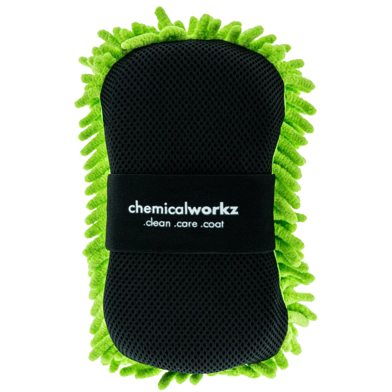 Green ChemicalWorkz New Chenille Sponge 2-in-1 wash sponge with microfibre strands and bug mesh
