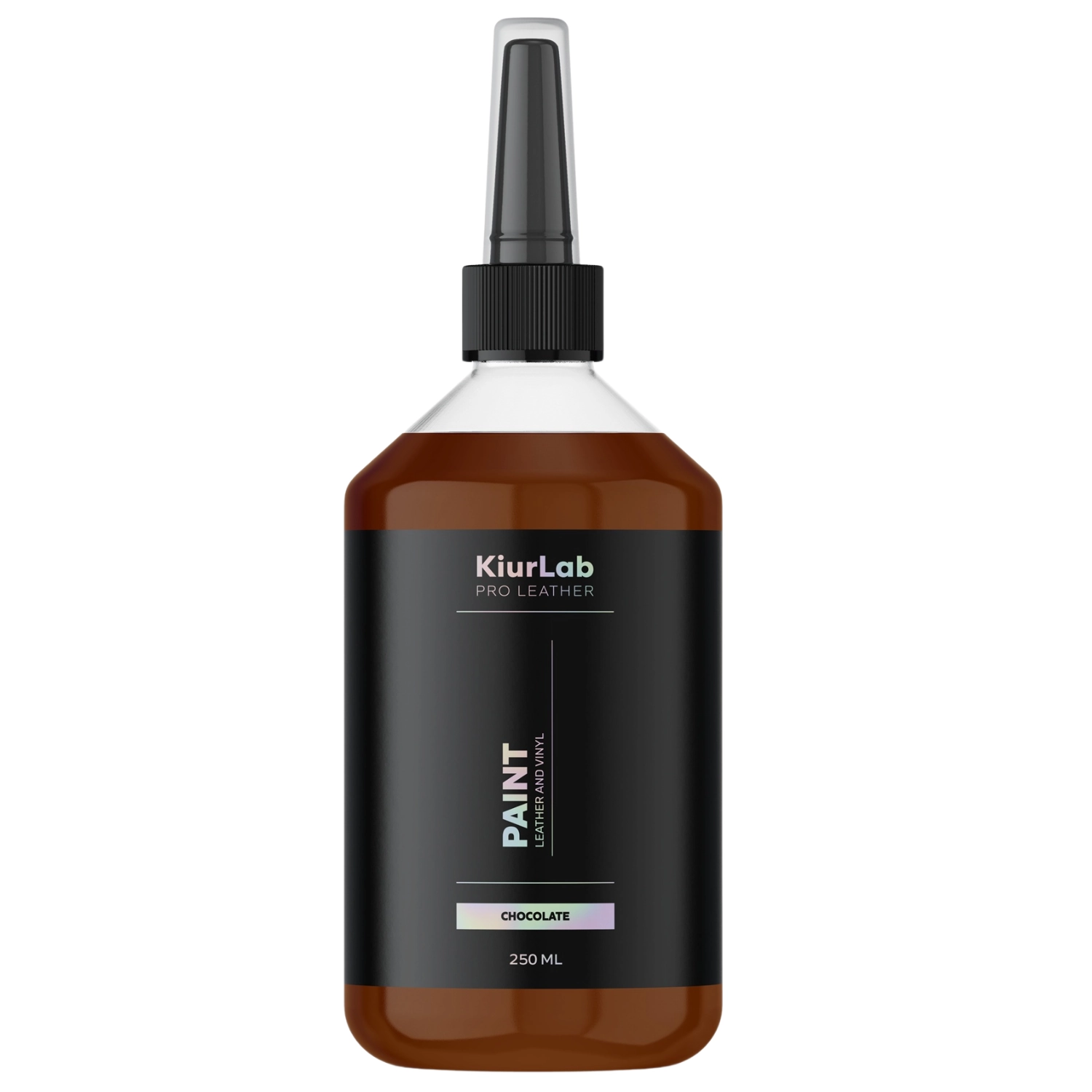 KiurLab Läder- och Vinylfärg Choklad 250ml flaska för professionell läder- och vinylrenovering