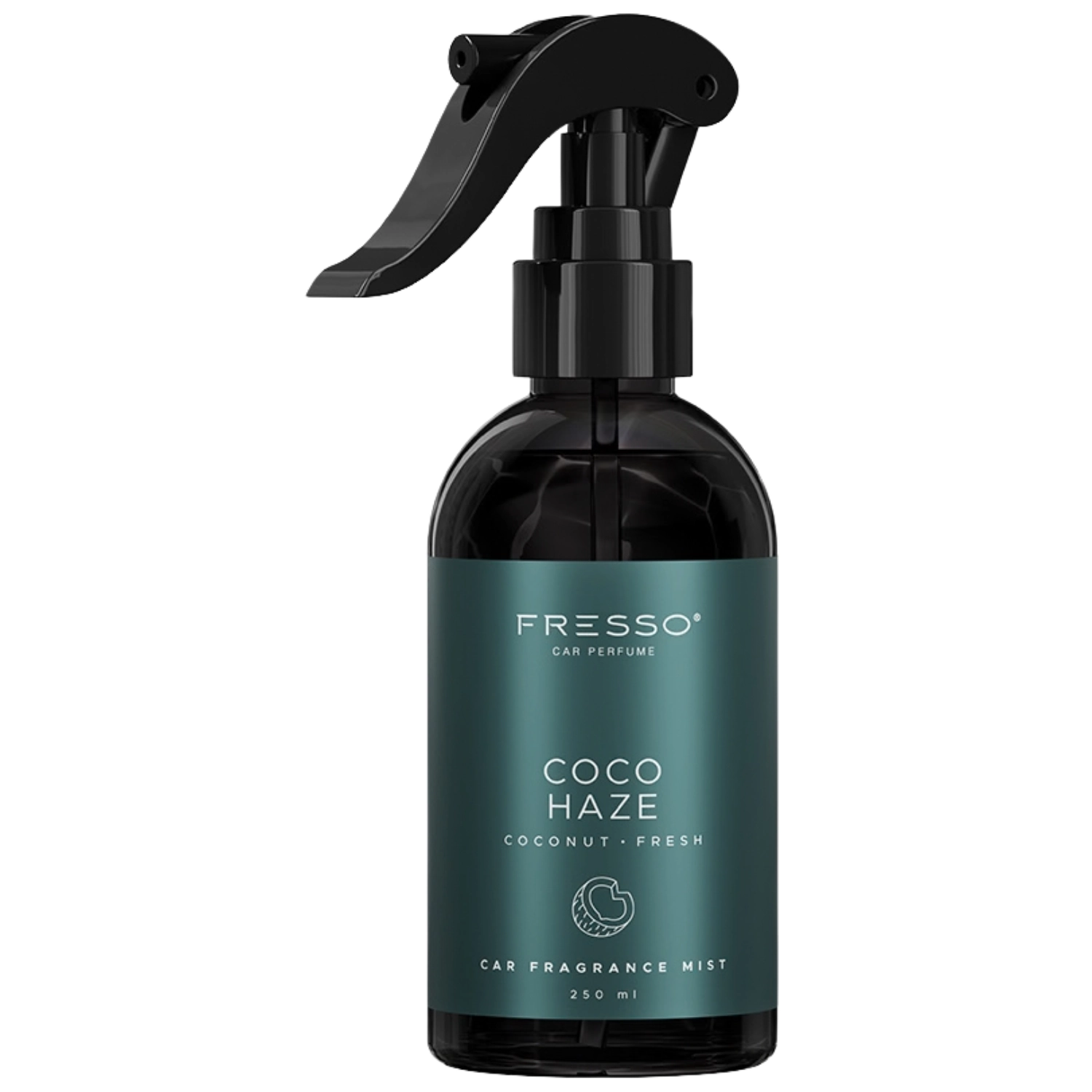 Fresso Coco Haze car fragrance mist 250ml spray bottle with coconut and vanilla aroma