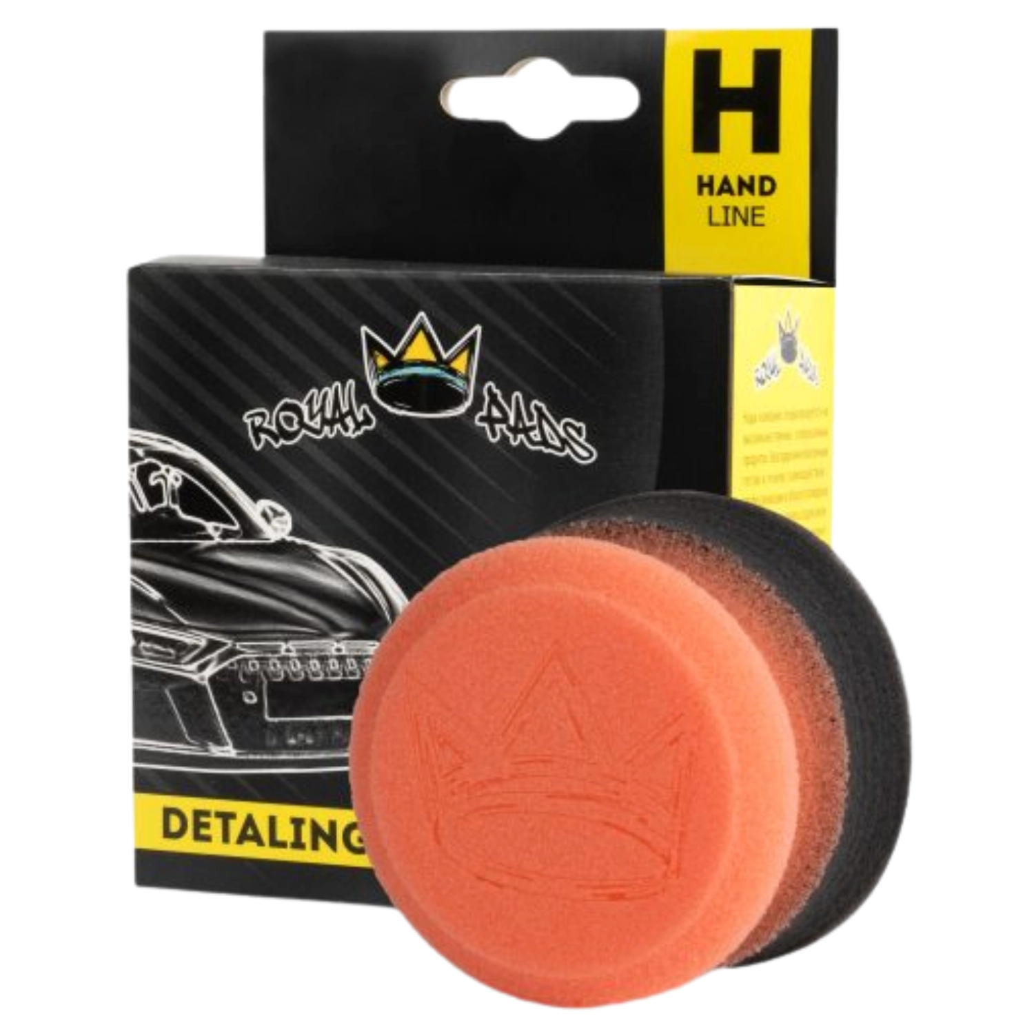 Royal Pads ERGO Hand PLUS hand applicator with a hard ergonomic handle and extra soft foam surface