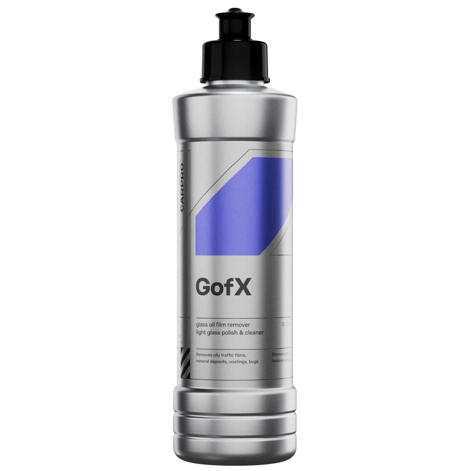 CARPRO GofX glass deep cleaner 250ml bottle for professional automotive glass cleaning and coating preparation